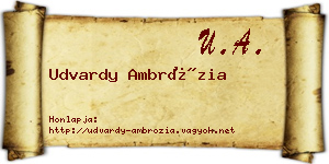 Udvardy Ambrózia névjegykártya